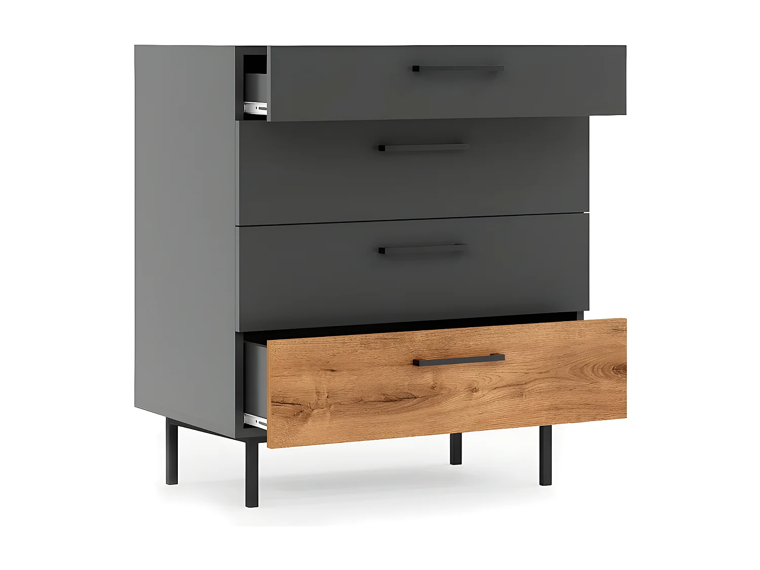 Cómoda Volga, Antracite, 80x50x90 cm, EPIKASA