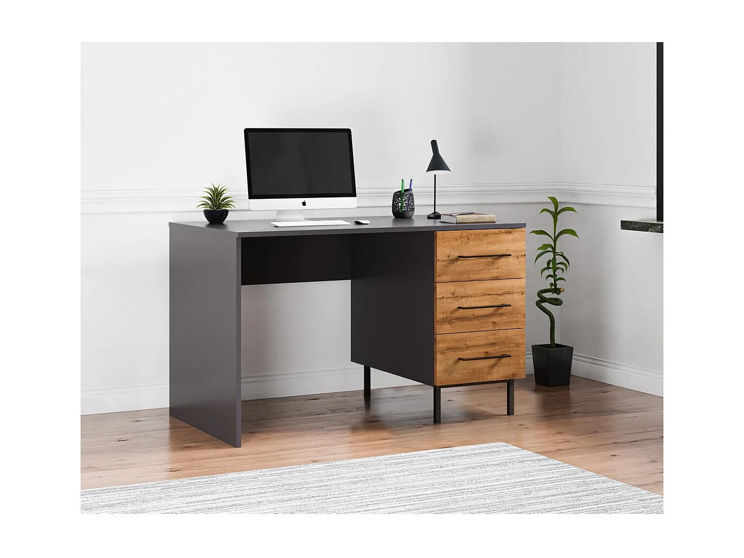 Bureau Volga - Antraciet - 120x60x75 cm - EPIKASA