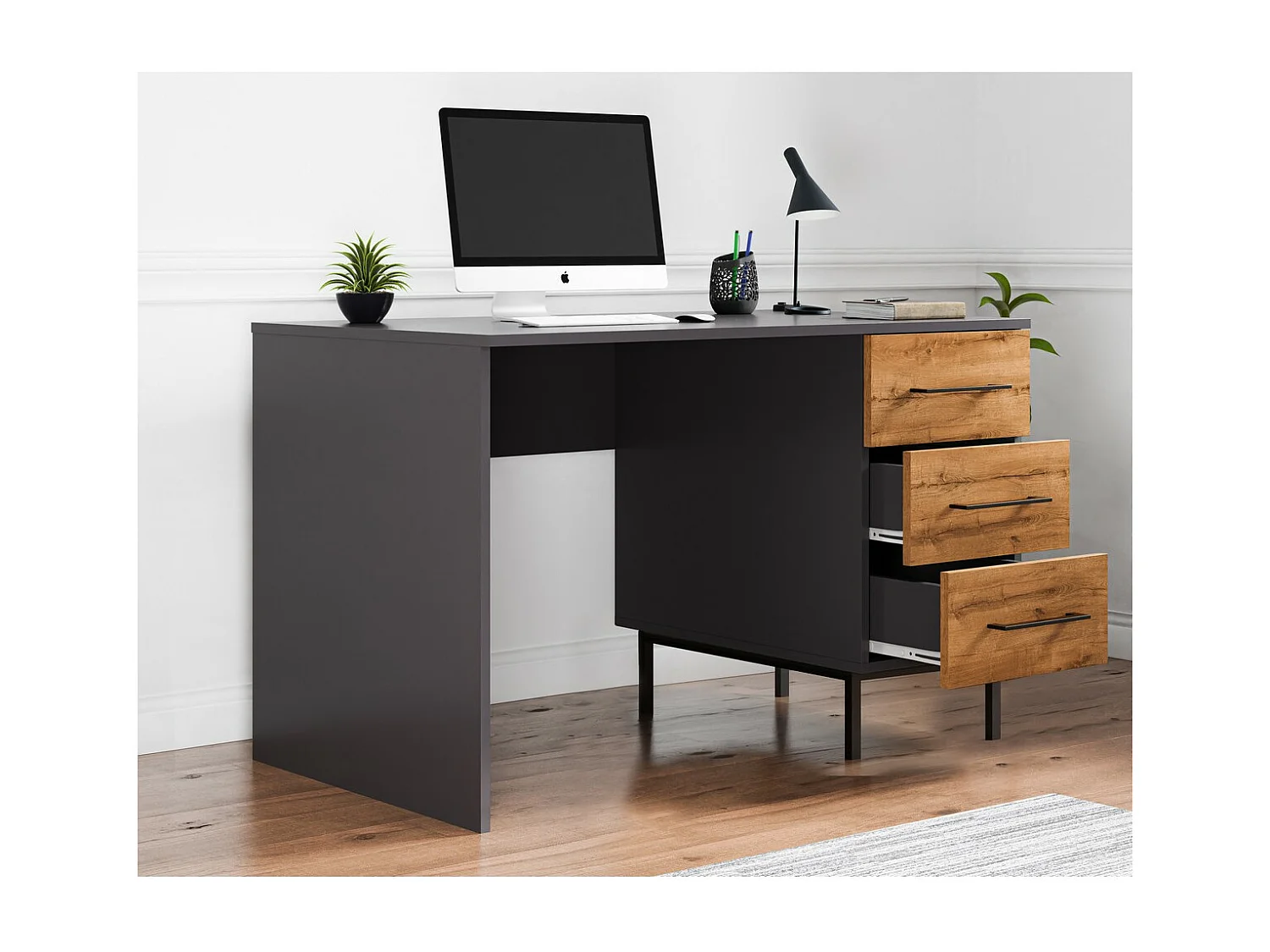 Bureau Volga - Antraciet - 120x60x75 cm - EPIKASA