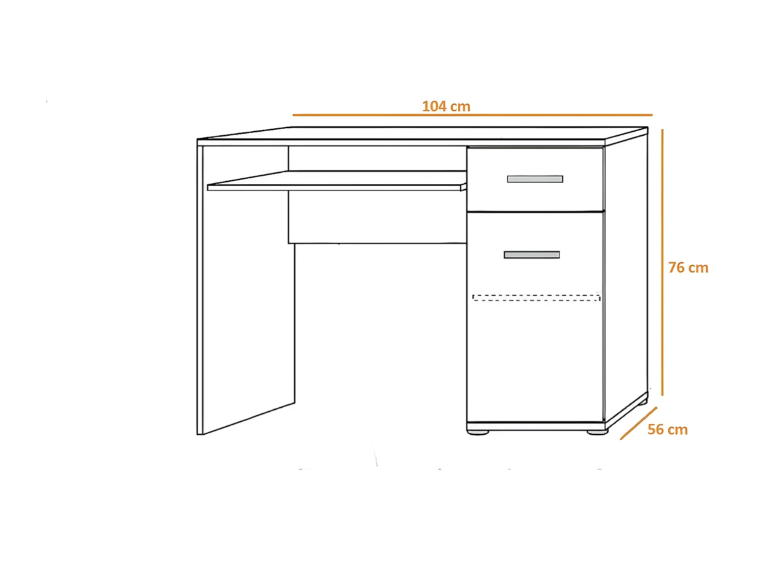 Secretária Firenze, Sonoma, 104x50x75 cm, EPIKASA