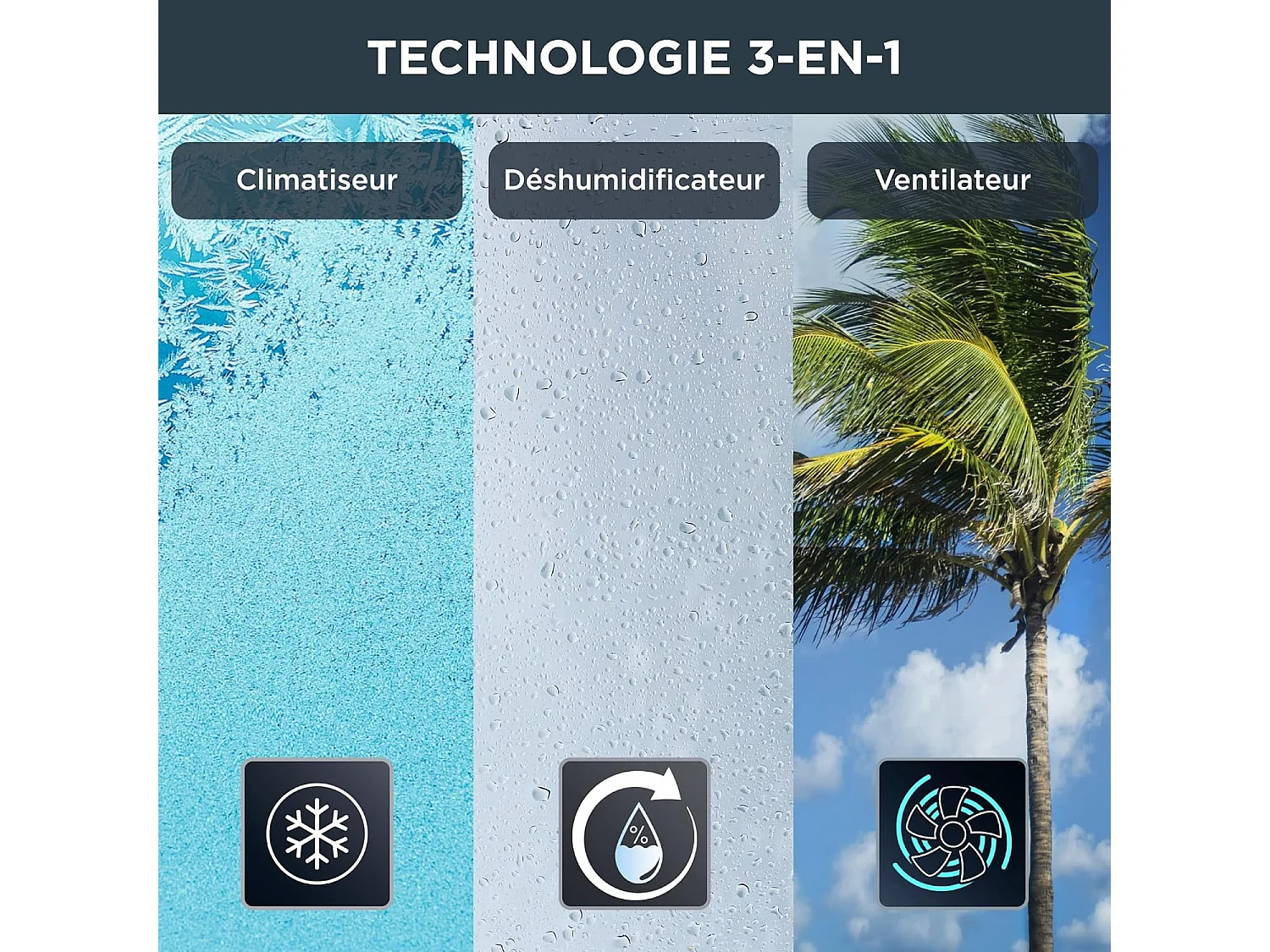 Rowenta Climatiseur mobile monobloc 3500w 46m2 avec kit fenêtre - AU5620F0
