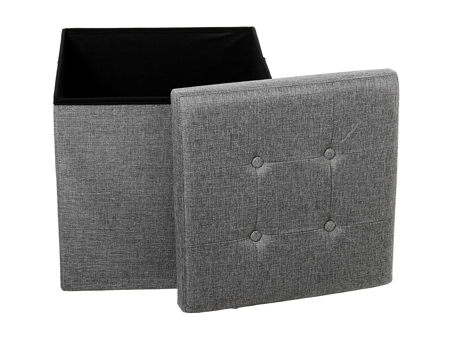 PUF PLEGABLE POLIESTER GRIS OSC. ALMACENAJE 45X45CM  Entrega  gratis en domicilio