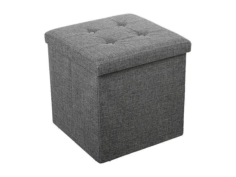 PUF PLEGABLE POLIESTER GRIS OSC. ALMACENAJE 45X45CM  Entrega  gratis en domicilio