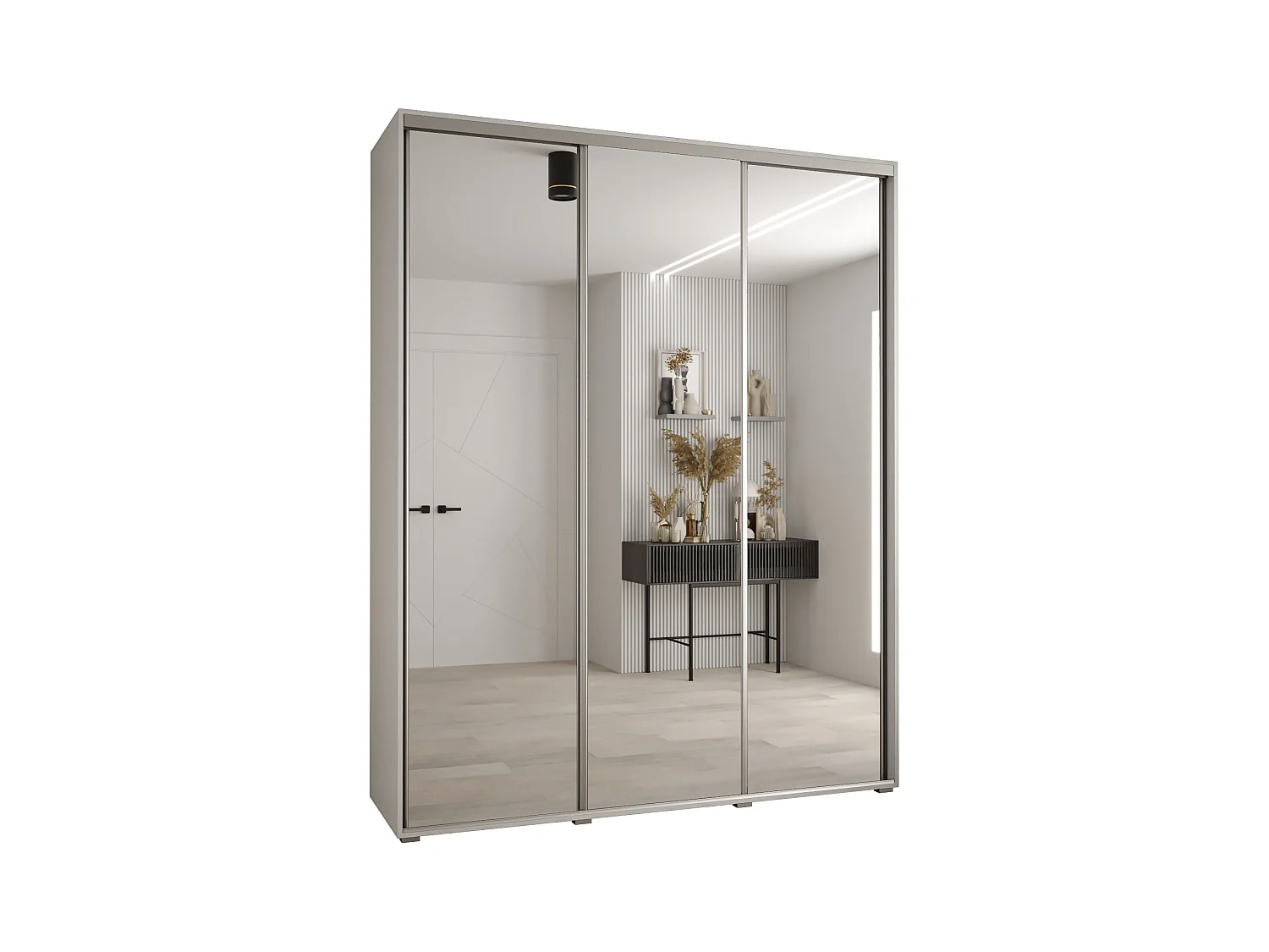 SCHWEBETÜRENSCHRANK DAVOS 2 235,2/190/45 3-türig (Weiß/Weiß/Silber)