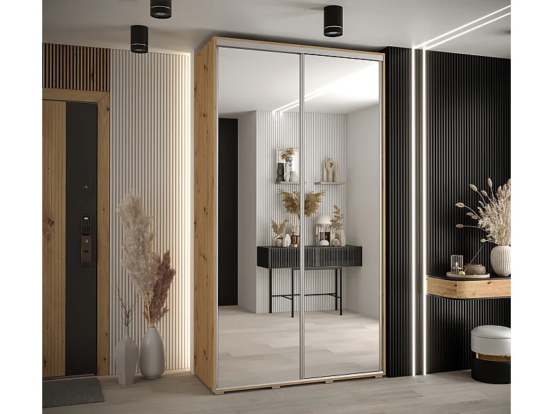 SCHWEBETÜRENSCHRANK DAVOS 2 235,2/140/45 2-türig (Artisan/Artisan/Silber)