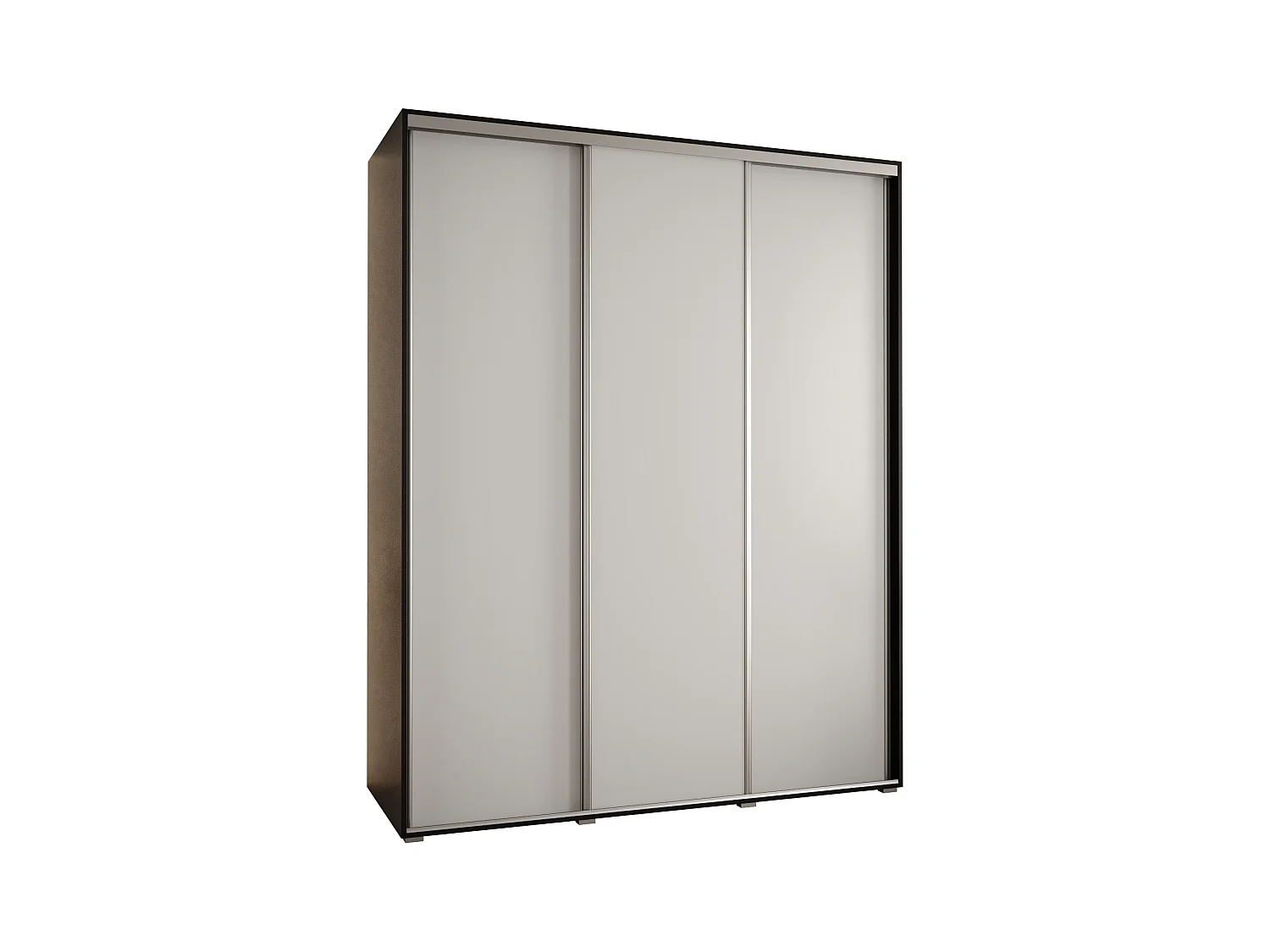 SCHWEBETÜRENSCHRANK DAVOS 1 235,2/190/45 3-türig (Schwarz/Weiß/Silber)