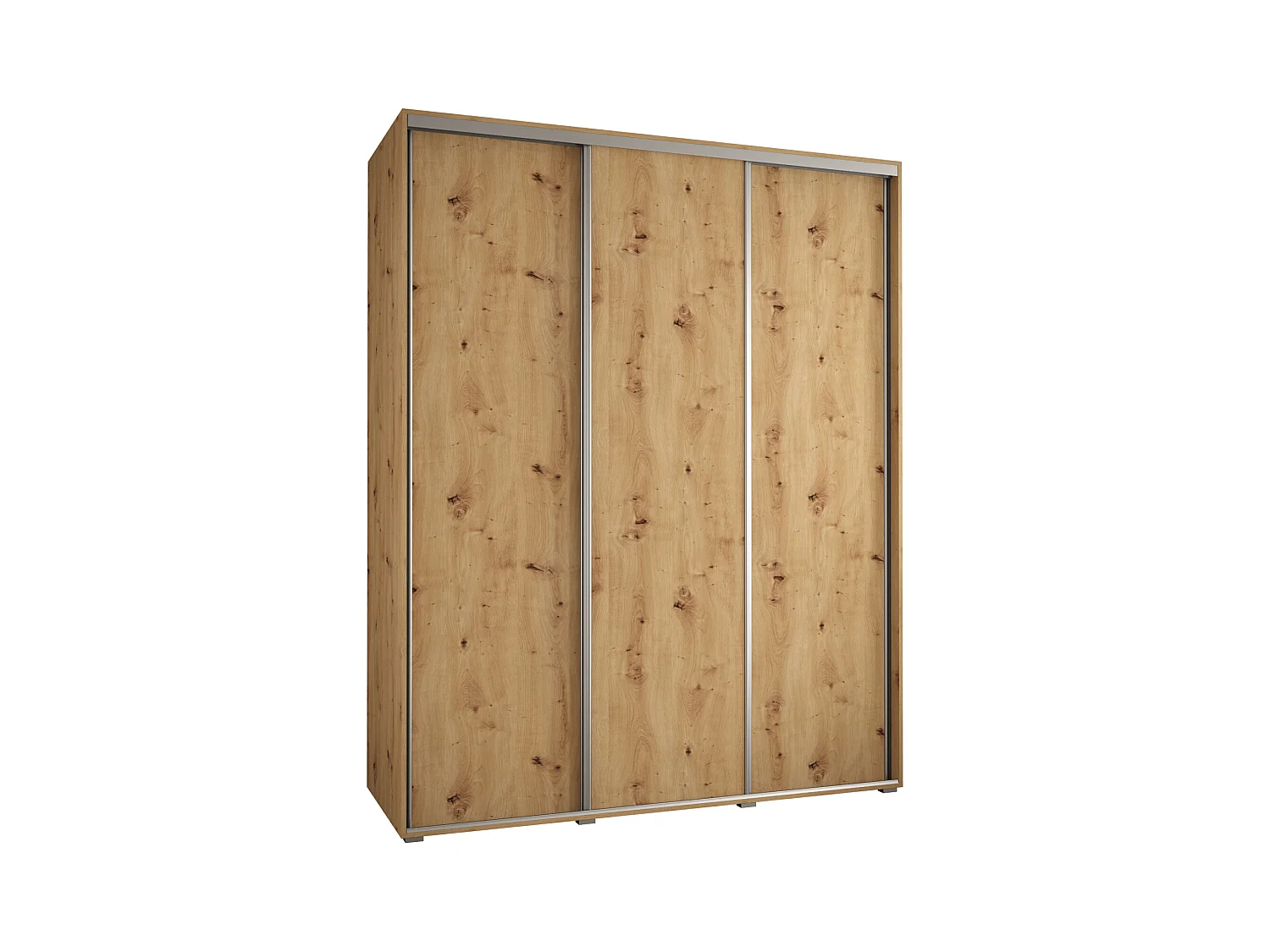 ARMOIRE DAVOS 1 À PORTES COULISSANTES 235,2/190/60 3 portes (Artisan/Artisan/Argent)