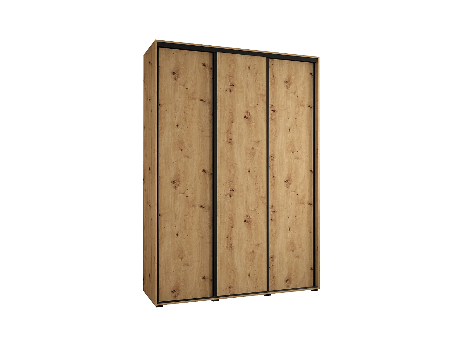 ARMOIRE DAVOS 1 À PORTES COULISSANTES 235,2/180/45 3 portes (Artisan/Artisan/Noir)