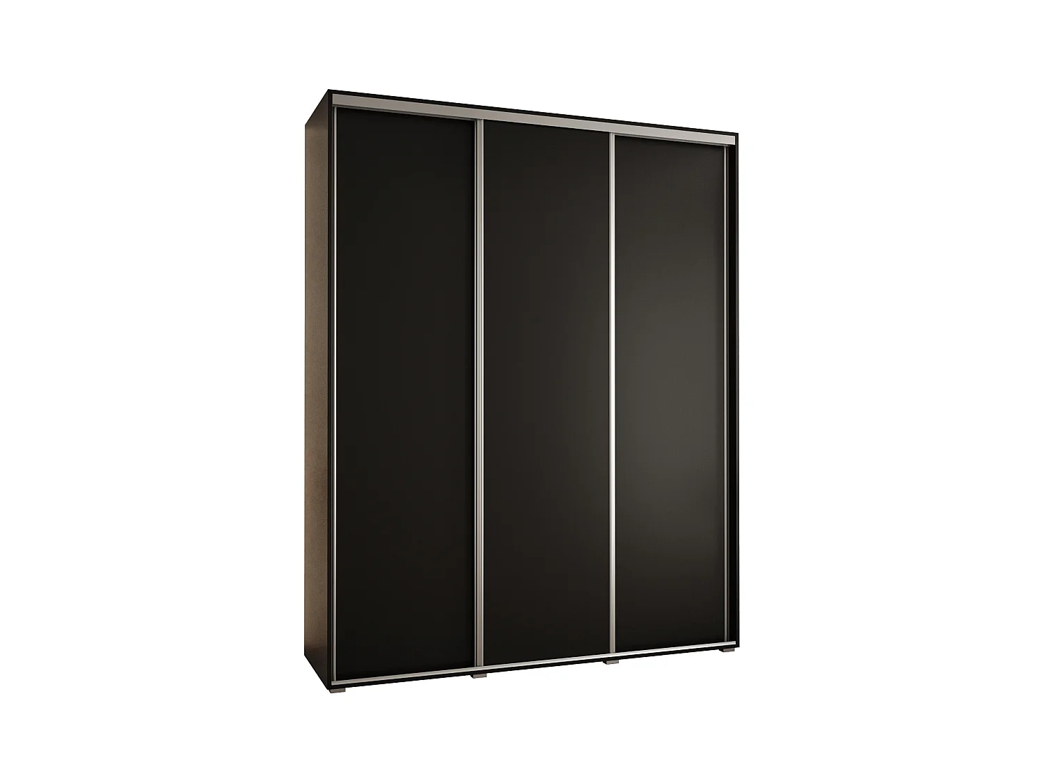 SCHWEBETÜRENSCHRANK DAVOS 1 235,2/190/45 3-türig (Schwarz/Schwarz/Silber)