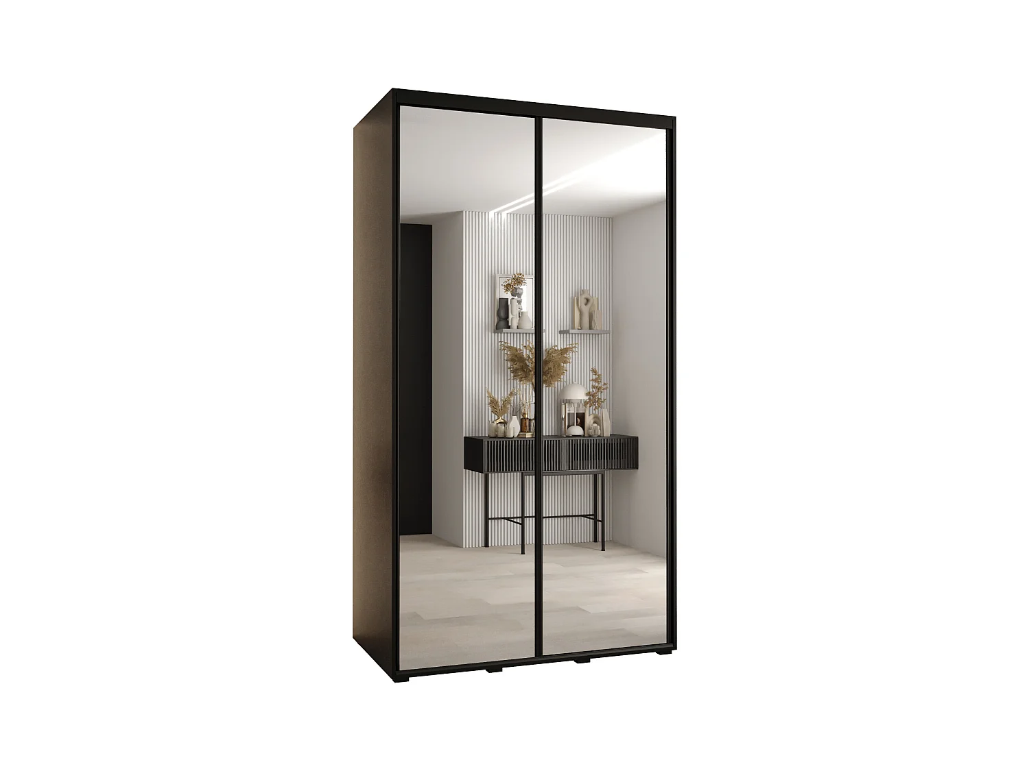 ARMOIRE DAVOS 2 À PORTES COULISSANTES 235,2/140/60 2 portes (Noir/Noir/Noir)