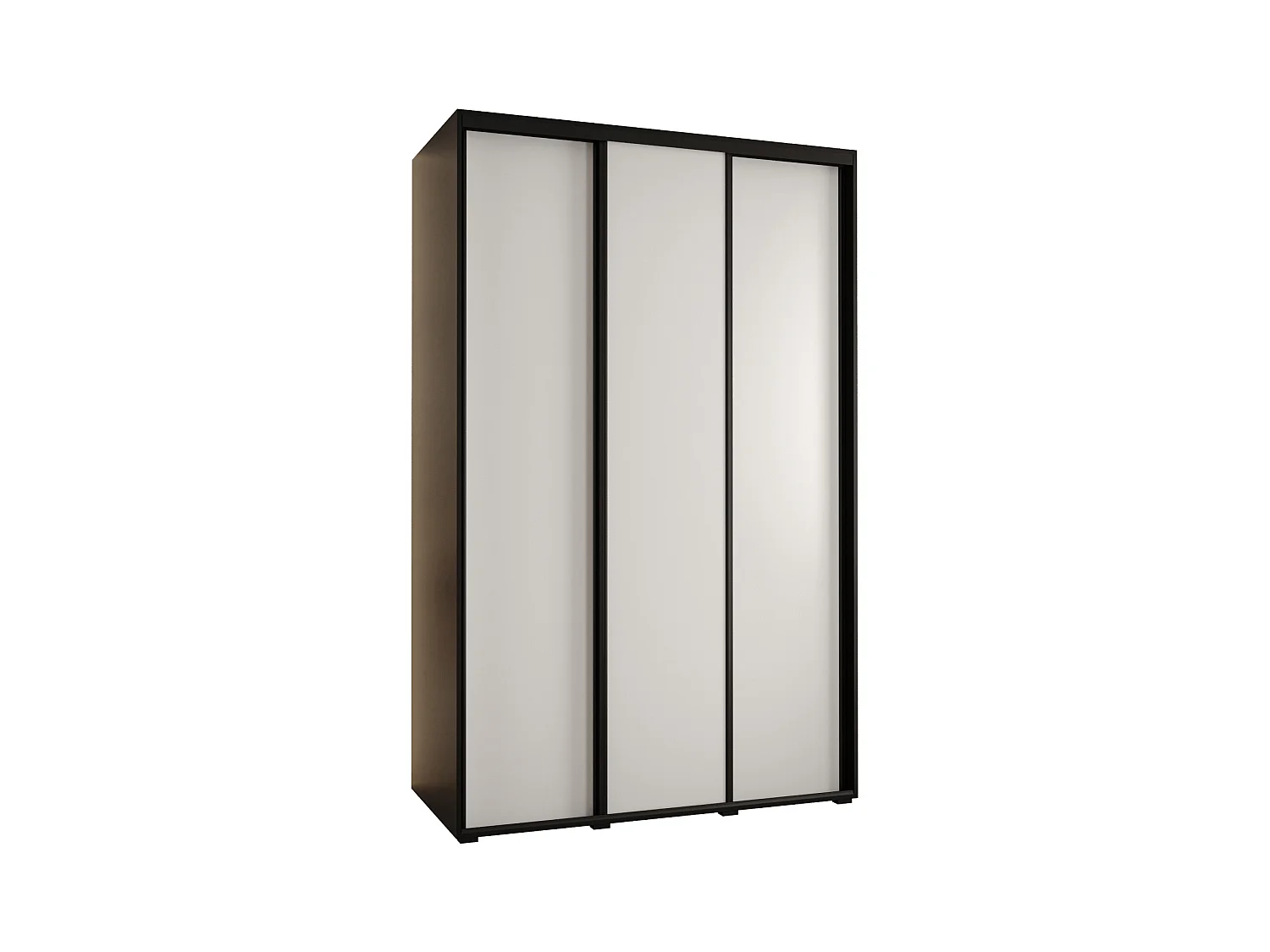 ARMOIRE DAVOS 1 À PORTES COULISSANTES 235,2/160/45 3 portes (Noir/Blanc/Noir)