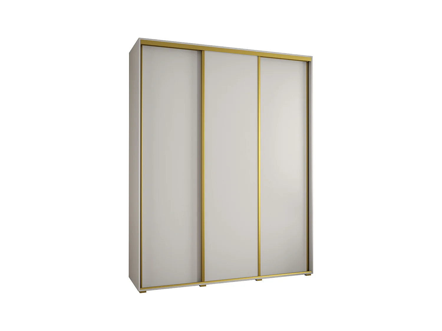 SCHWEBETÜRENSCHRANK DAVOS 1 235,2/190/45 3-türig (Weiß/Weiß/Gold)