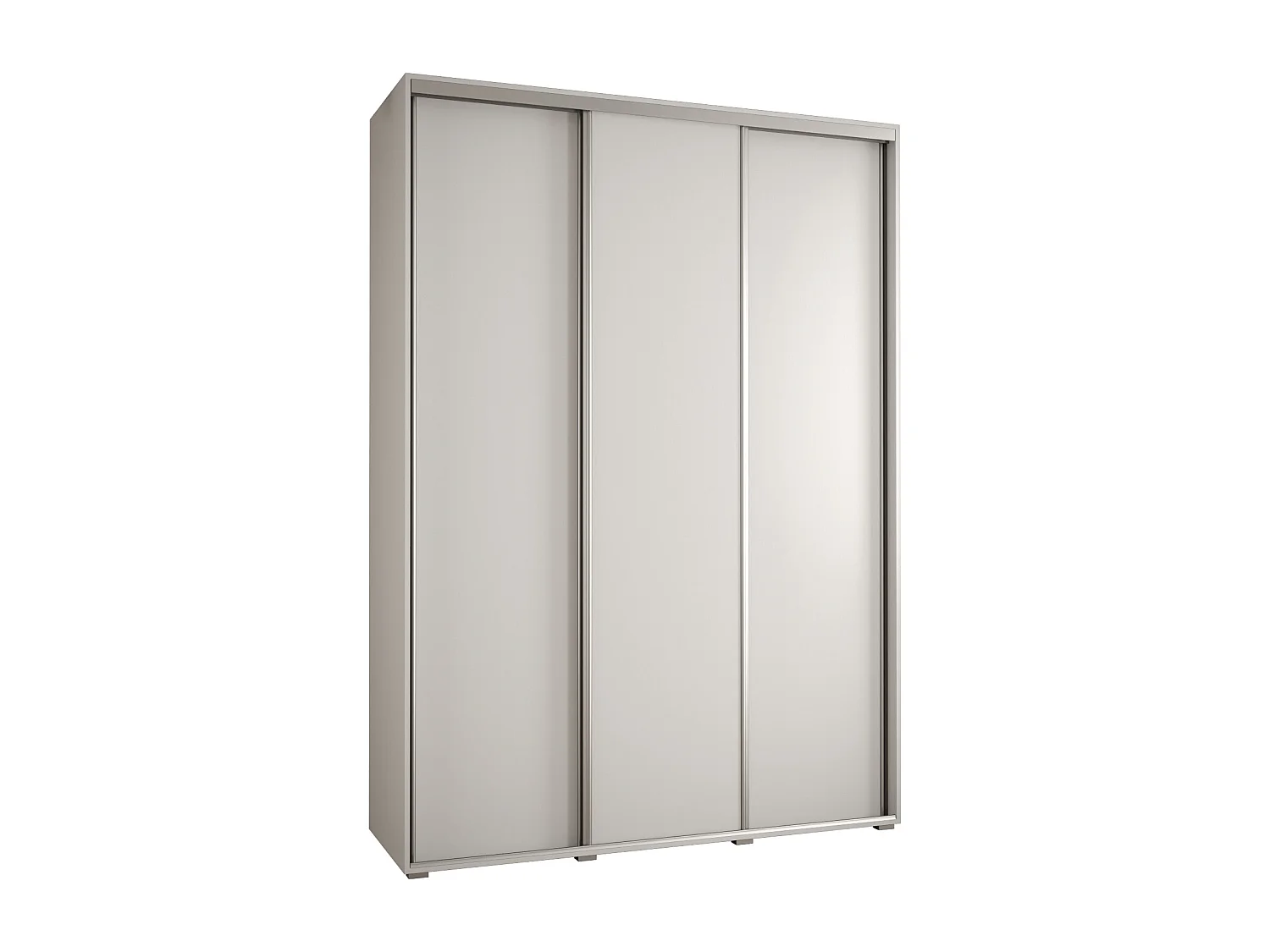 ARMOIRE DAVOS 1 À PORTES COULISSANTES 235,2/170/60 3 portes (Blanc/Blanc/Argent)