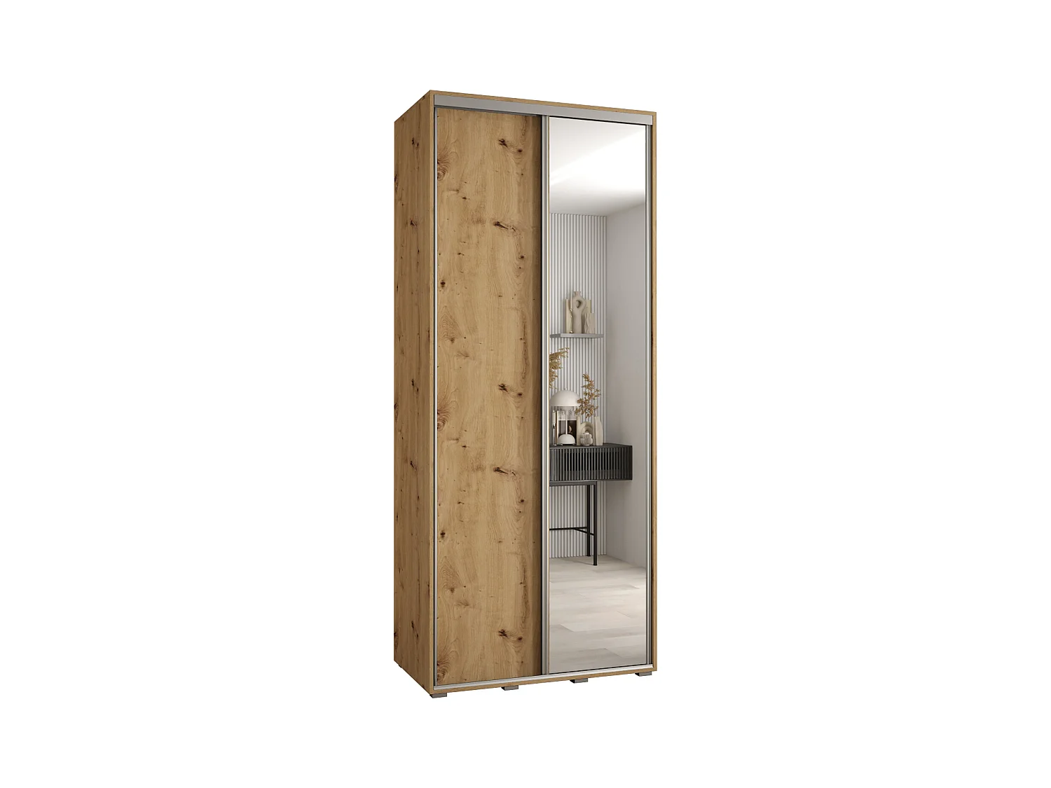 SCHWEBETÜRENSCHRANK DAVOS 3 235,2/120/45 2-türig (Artisan/Artisan/Silber)