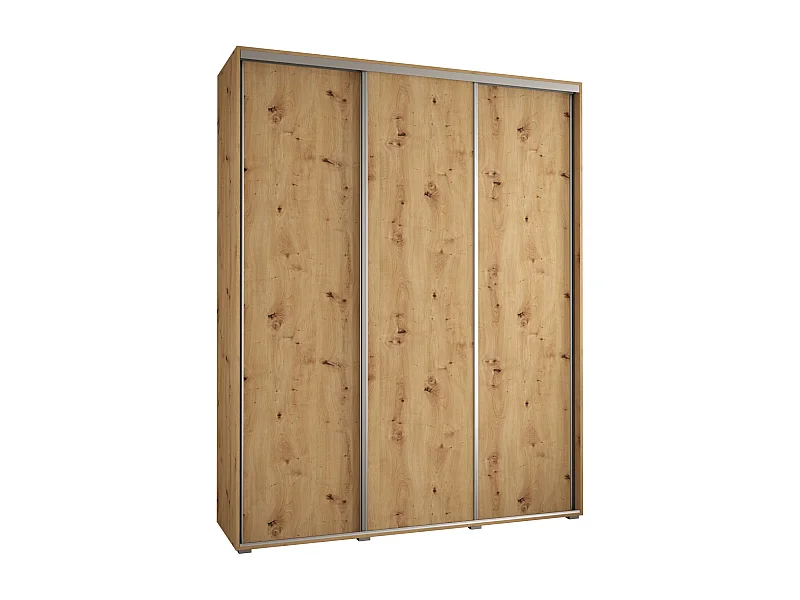 ARMOIRE DAVOS 1 À PORTES COULISSANTES 235,2/200/45 3 portes (Artisan/Artisan/Argent)