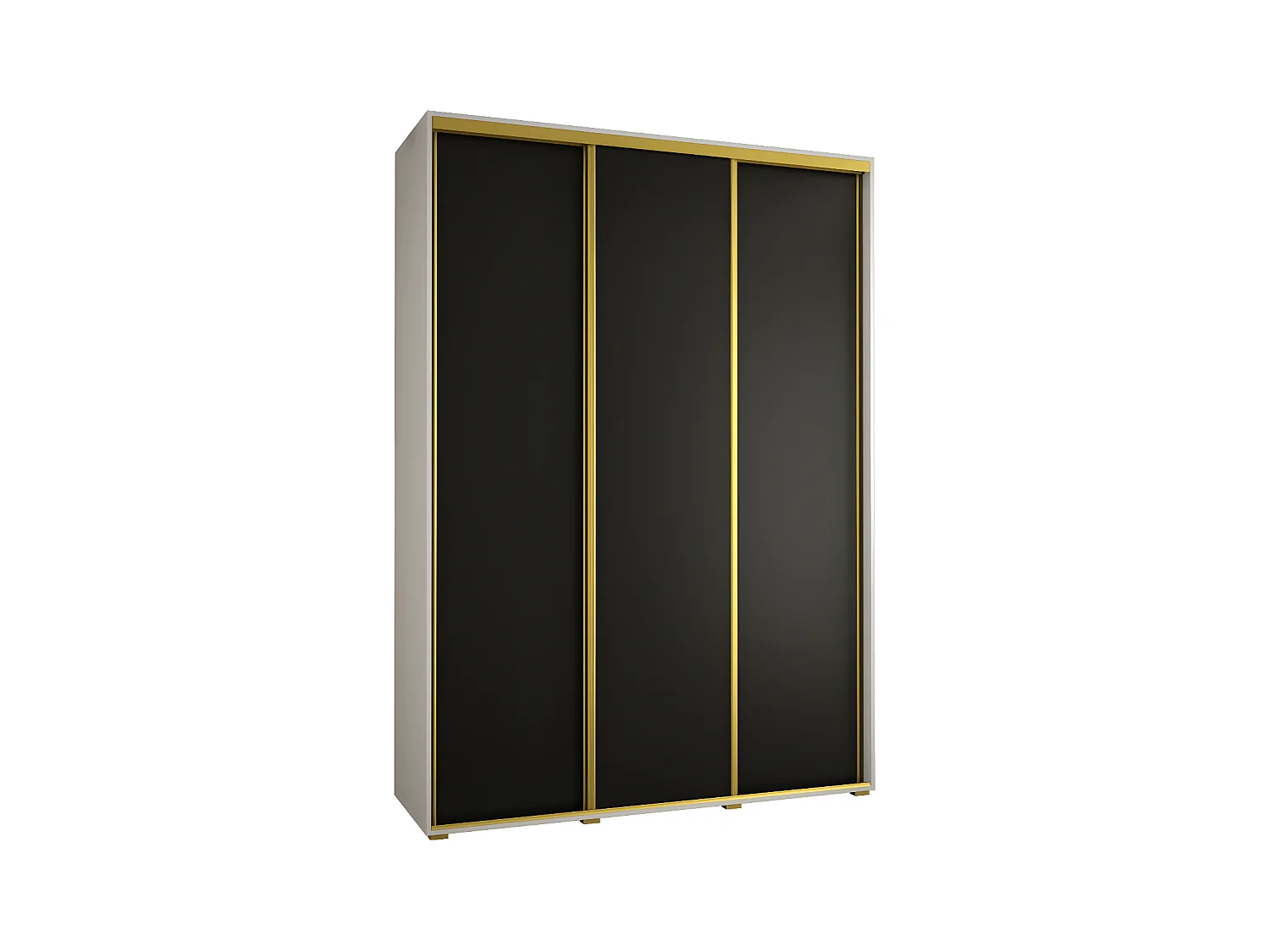 ARMOIRE DAVOS 1 À PORTES COULISSANTES 235,2/180/45 3 portes (Blanc/Noir/Or)