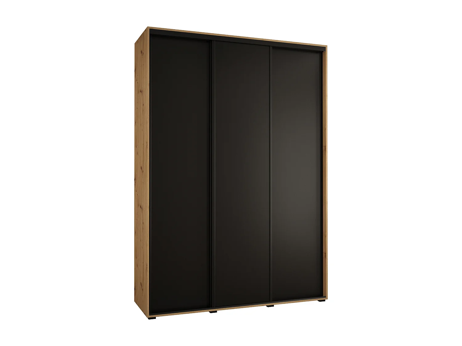 ARMOIRE DAVOS 1 À PORTES COULISSANTES 235,2/180/45 3 portes (Artisan/Noir/Noir)