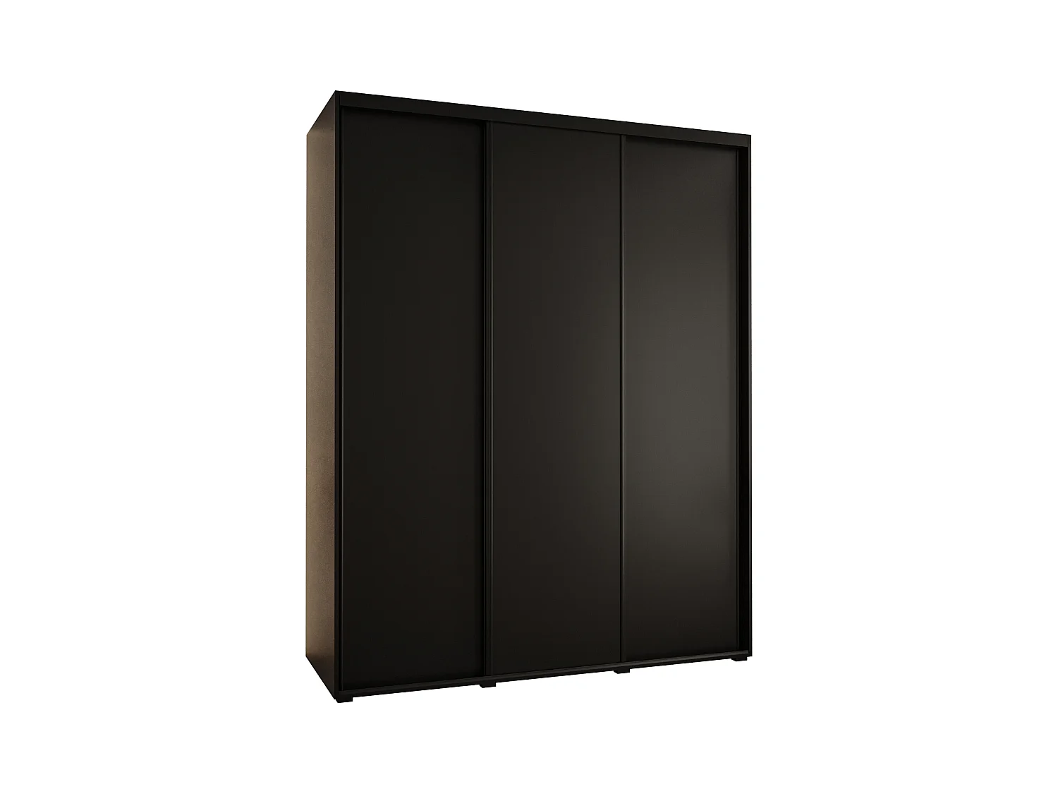 SCHWEBETÜRENSCHRANK DAVOS 1 235,2/190/45 3-türig (Schwarz/Schwarz/Schwarz)