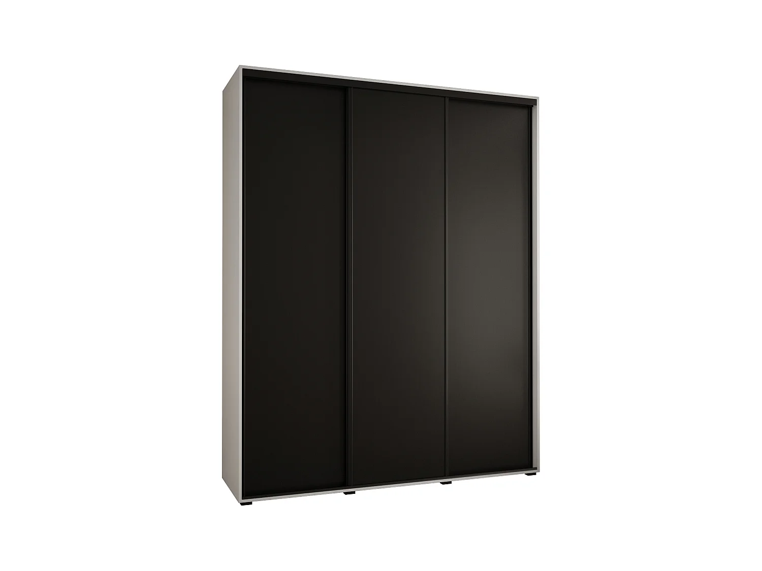 ARMOIRE DAVOS 1 À PORTES COULISSANTES 235,2/200/45 3 portes (Blanc/Noir/Noir)