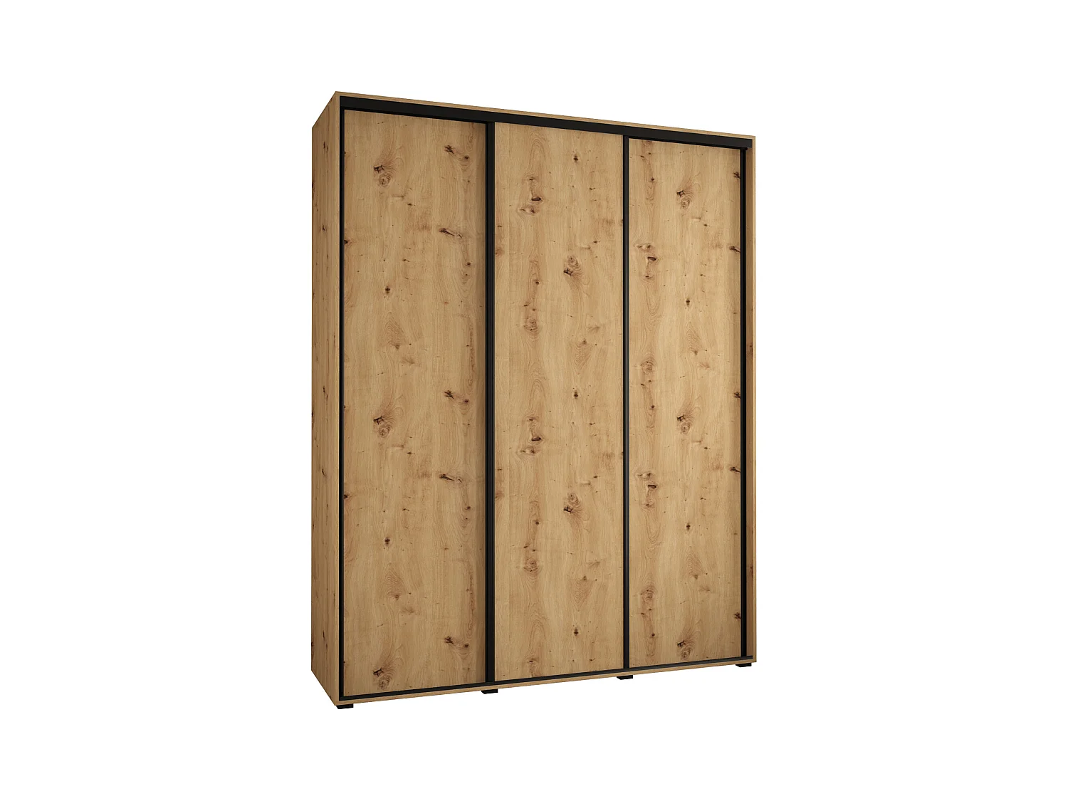 ARMOIRE DAVOS 1 À PORTES COULISSANTES 235,2/200/45 3 portes (Artisan/Artisan/Noir)