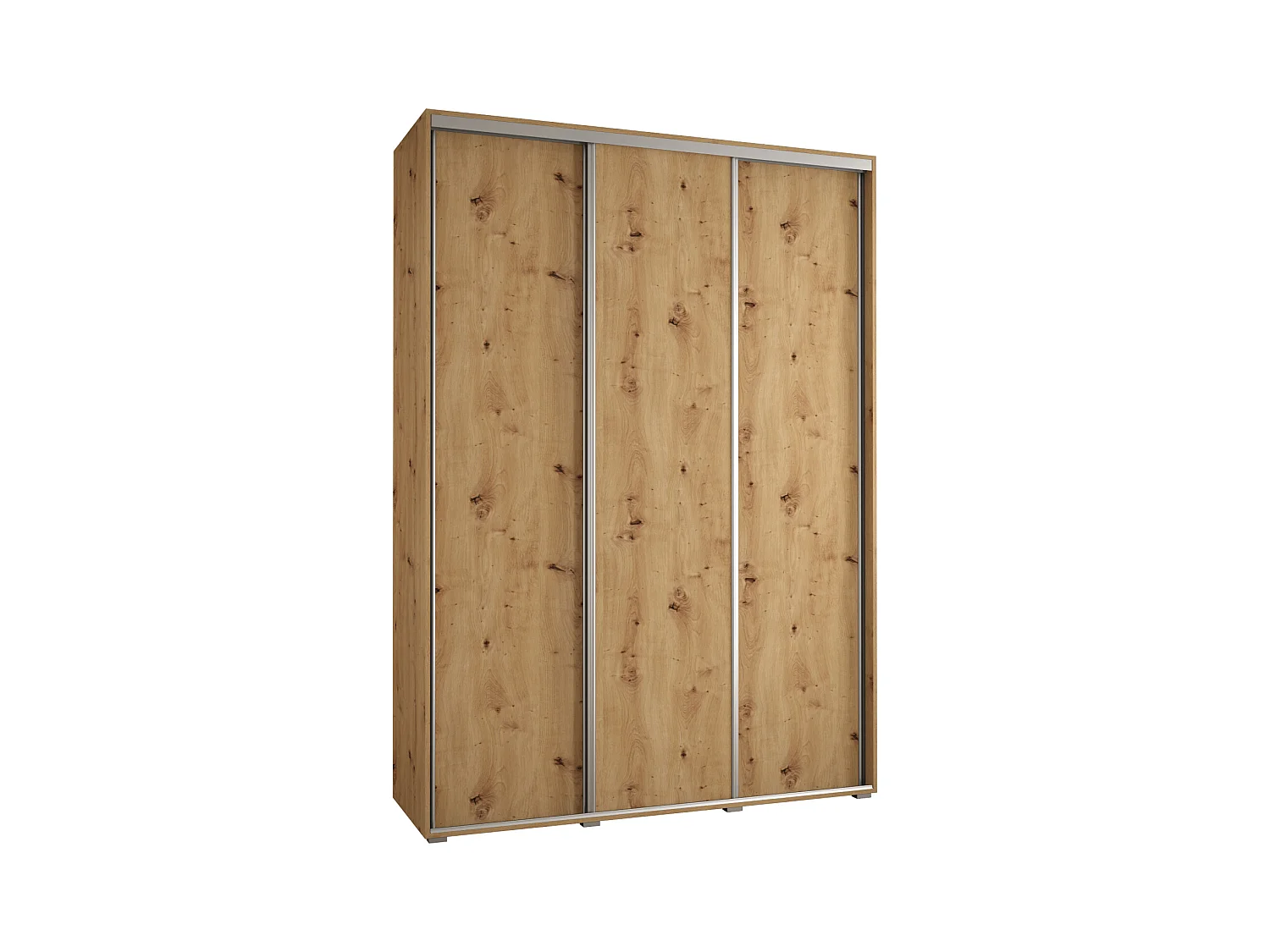 ARMOIRE DAVOS 1 À PORTES COULISSANTES 235,2/180/60 3 portes (Artisan/Artisan/Argent)