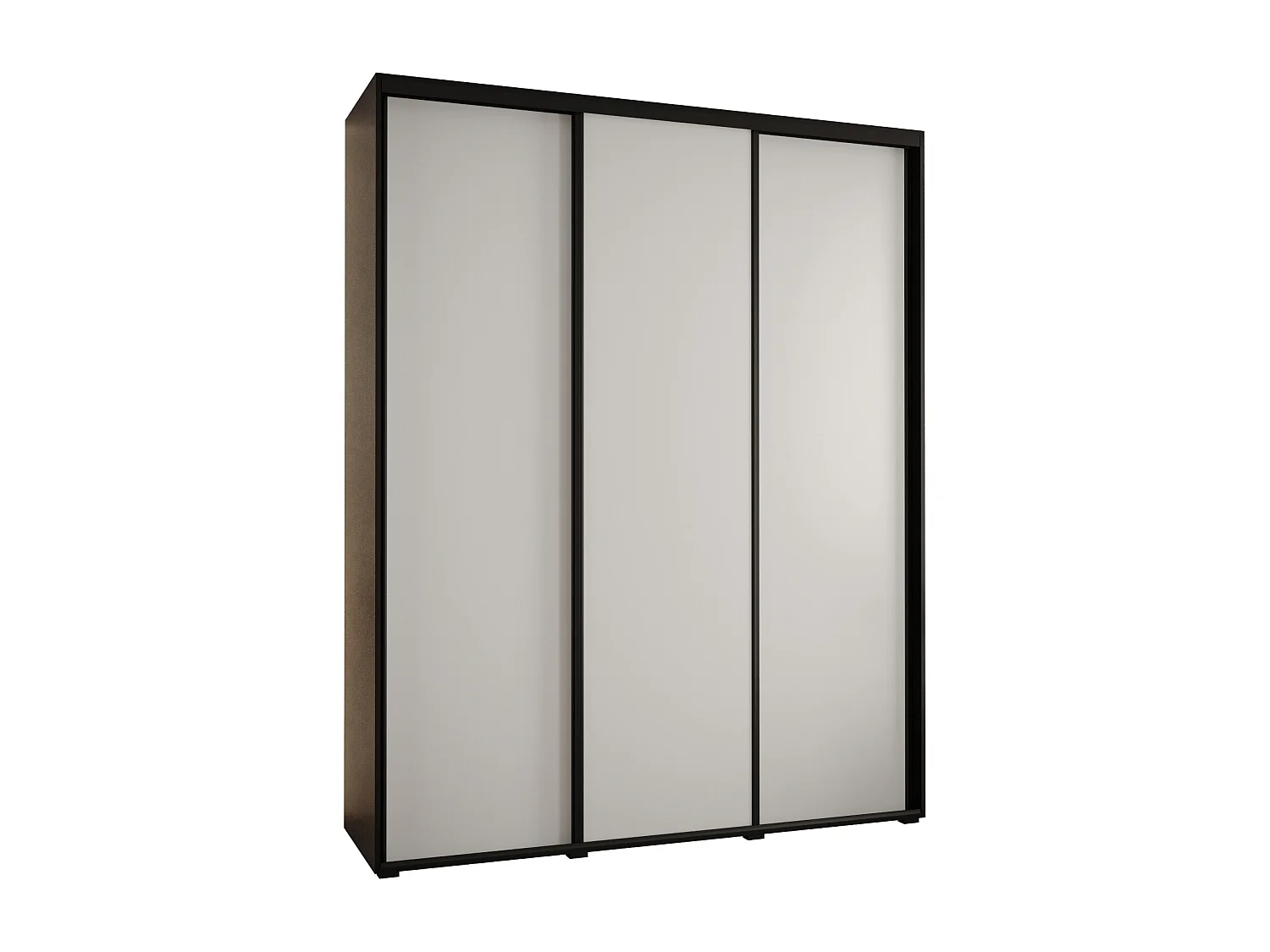 ARMOIRE DAVOS 1 À PORTES COULISSANTES 235,2/190/60 3 portes (Noir/Blanc/Noir)