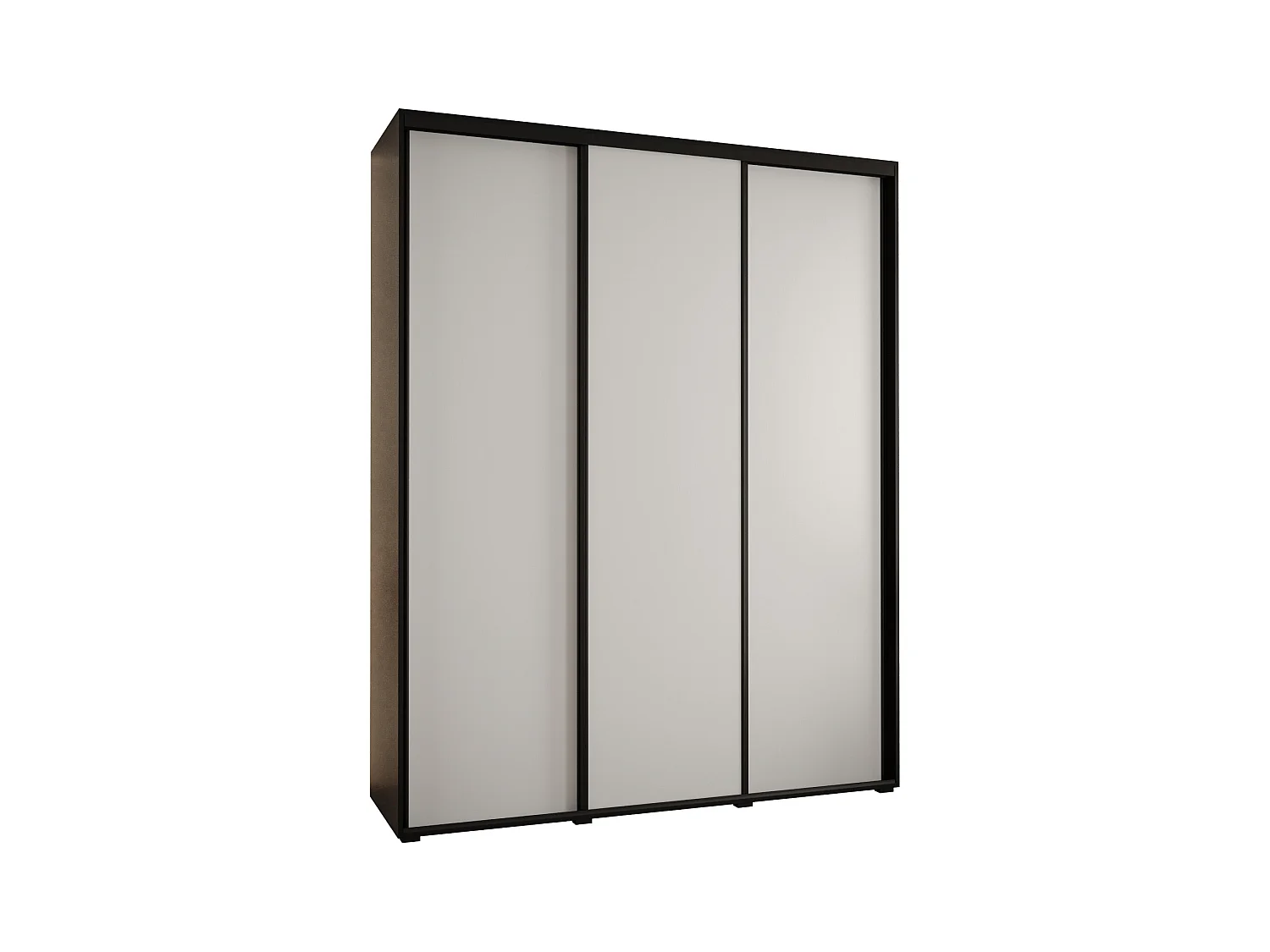 SCHWEBETÜRENSCHRANK DAVOS 1 235,2/190/60 3-türig (Schwarz/Weiß/Schwarz)
