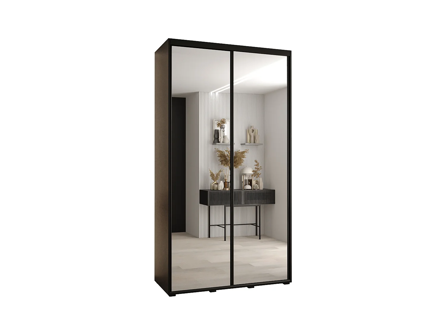 ARMOIRE DAVOS 2 À PORTES COULISSANTES 235,2/130/45 2 portes (Noir/Noir/Noir)