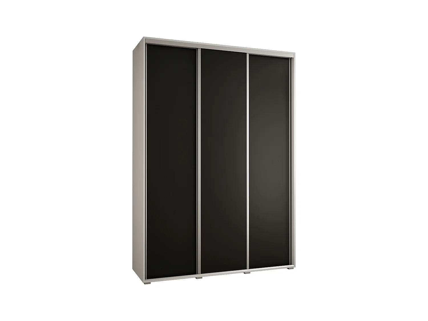 ARMOIRE DAVOS 1 À PORTES COULISSANTES 235,2/180/60 3 portes (Blanc/Noir/Argent)