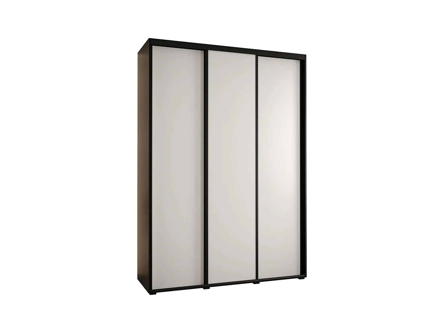 ARMOIRE DAVOS 1 À PORTES COULISSANTES 235,2/180/60 3 portes (Noir/Blanc/Noir)