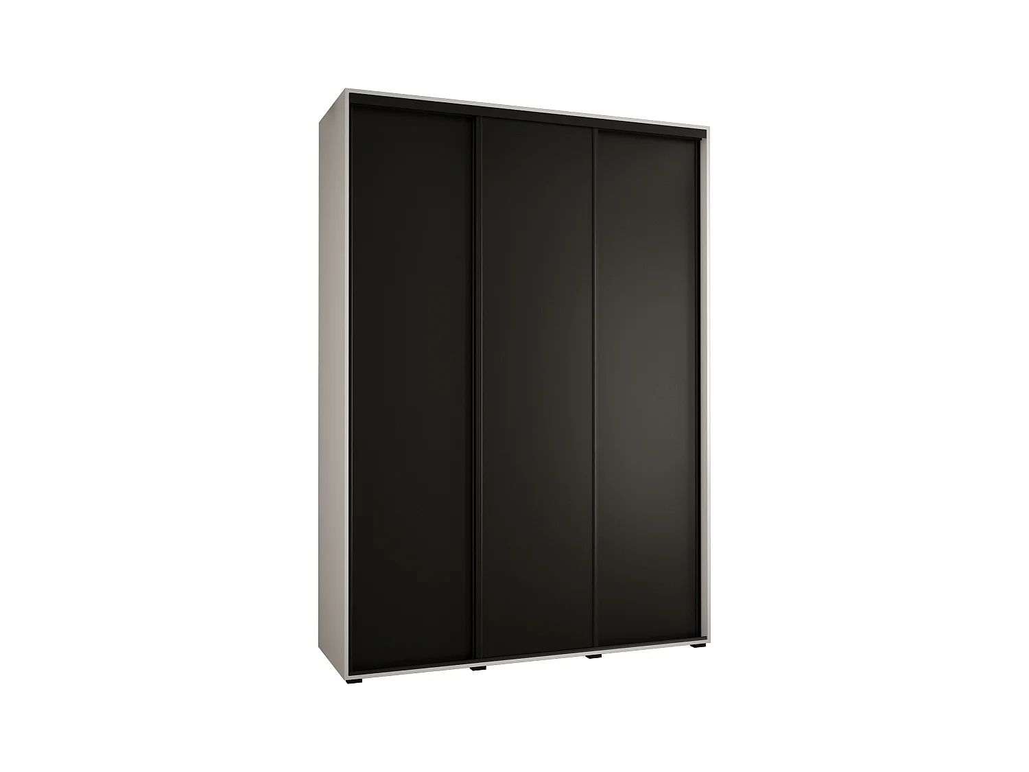 ARMOIRE DAVOS 1 À PORTES COULISSANTES 235,2/180/45 3 portes (Blanc/Noir/Noir)