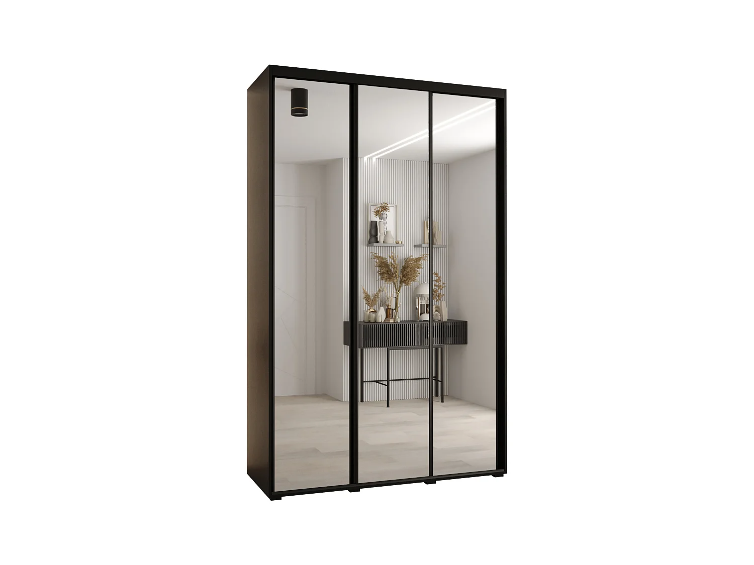 ARMOIRE DAVOS 2 À PORTES COULISSANTES 235,2/180/45 3 portes (Noir/Noir/Noir)