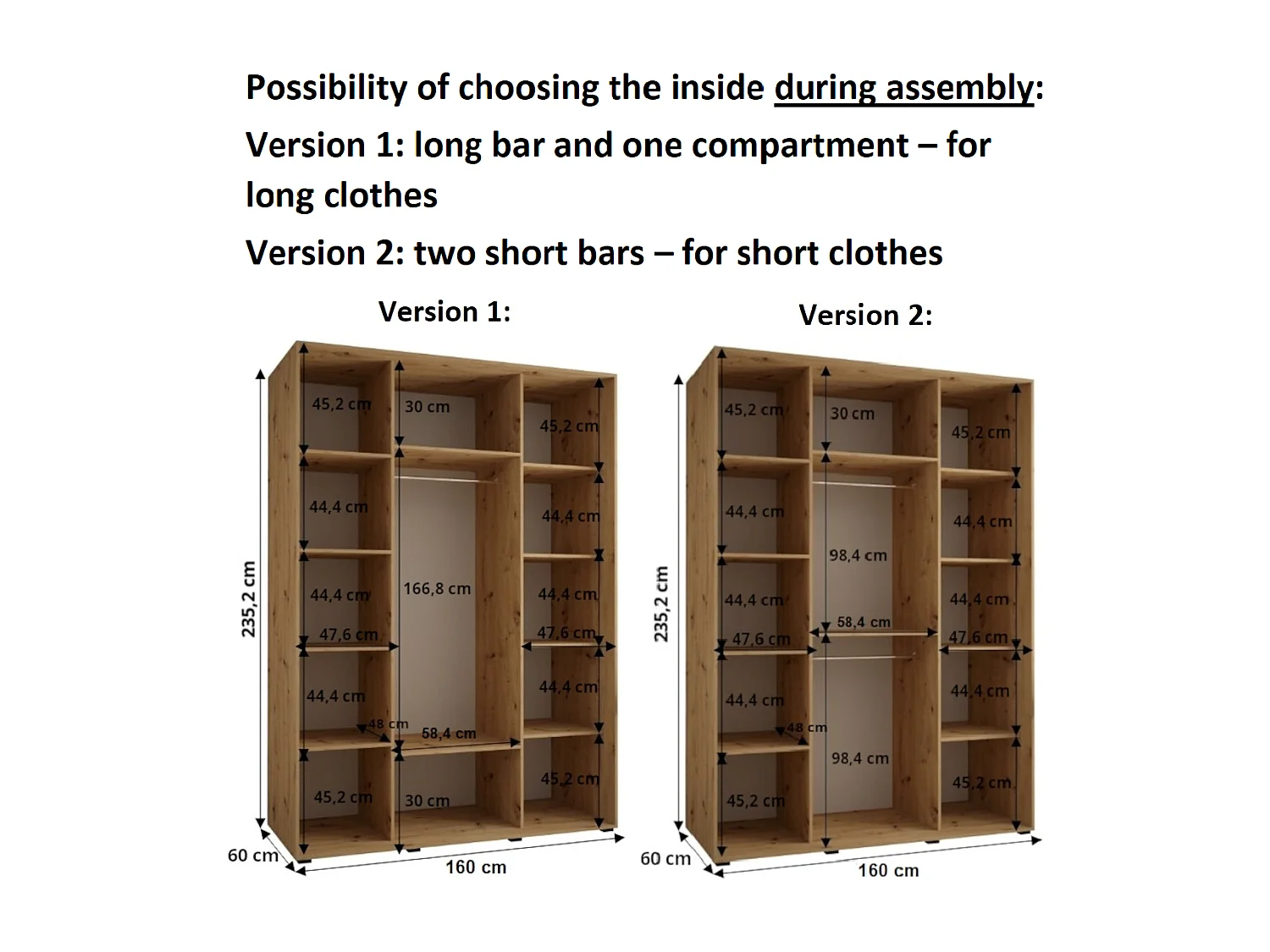 SCHWEBETÜRENSCHRANK DAVOS 2 235,2/160/60 3-türig (Artisan/Artisan/Silber)