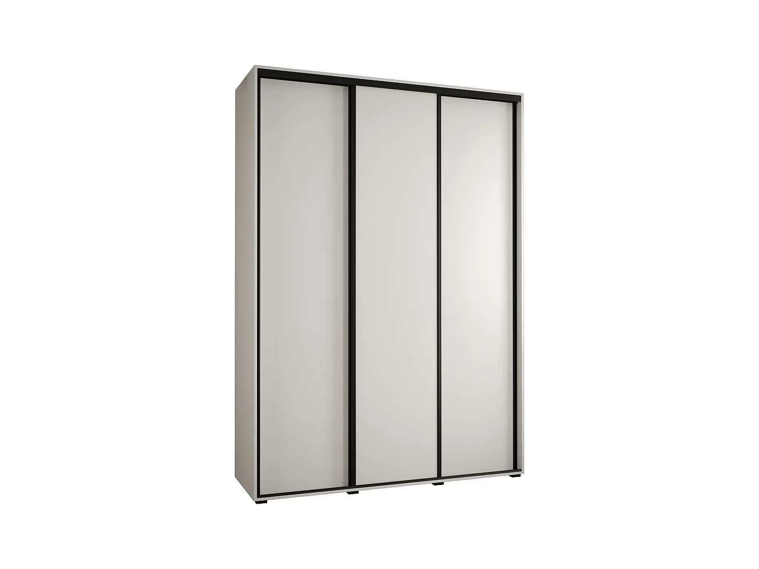 ARMOIRE DAVOS 1 À PORTES COULISSANTES 235,2/170/60 3 portes (Blanc/Blanc/Noir)