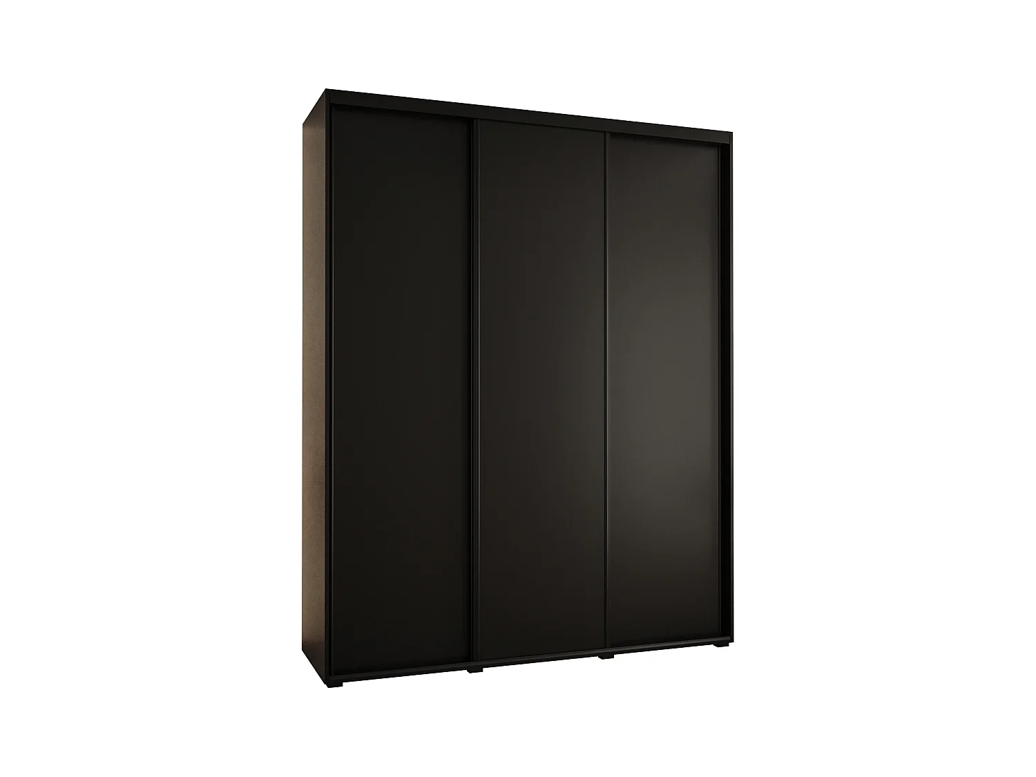 SCHWEBETÜRENSCHRANK DAVOS 1 235,2/190/60 3-türig (Schwarz/Schwarz/Schwarz)