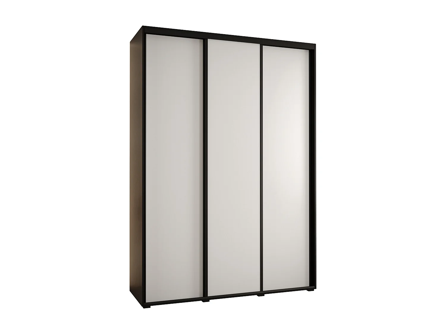 ARMOIRE DAVOS 1 À PORTES COULISSANTES 235,2/170/45 3 portes (Noir/Blanc/Noir)