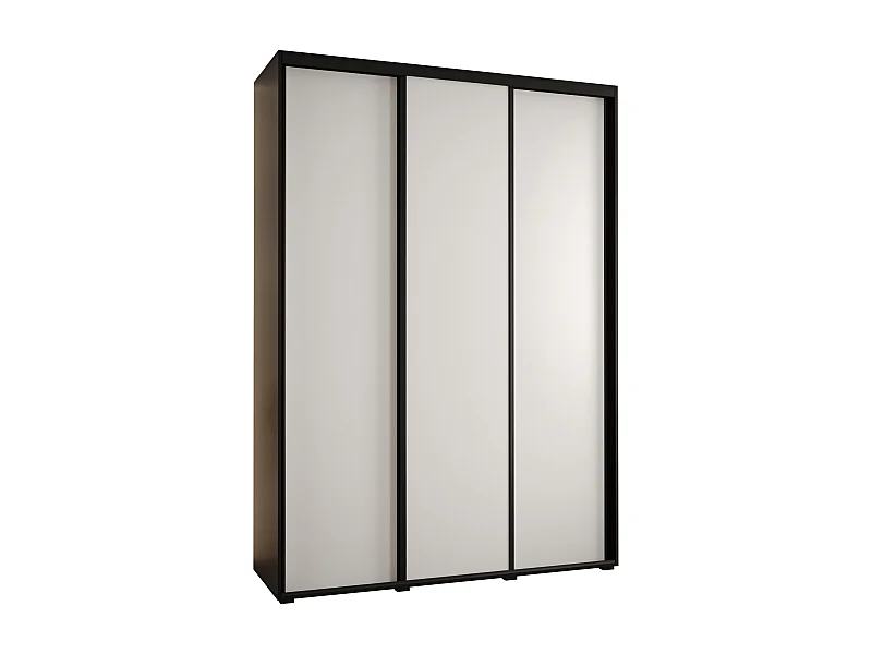 ARMOIRE DAVOS 1 À PORTES COULISSANTES 235,2/170/45 3 portes (Noir/Blanc/Noir)