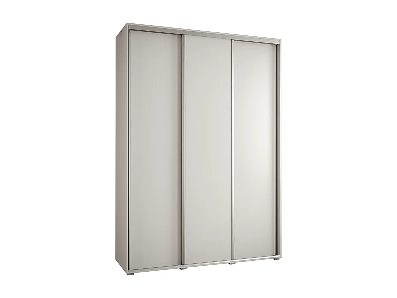 ARMOIRE DAVOS 1 À PORTES COULISSANTES 235,2/170/45 3 portes (Blanc/Blanc/Argent)