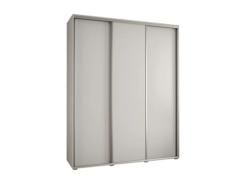 DAVOS 1 KLEDINGKAST MET SCHUIFDEUREN 235,2/190/45 3 deuren (Wit/Wit/Zilver)