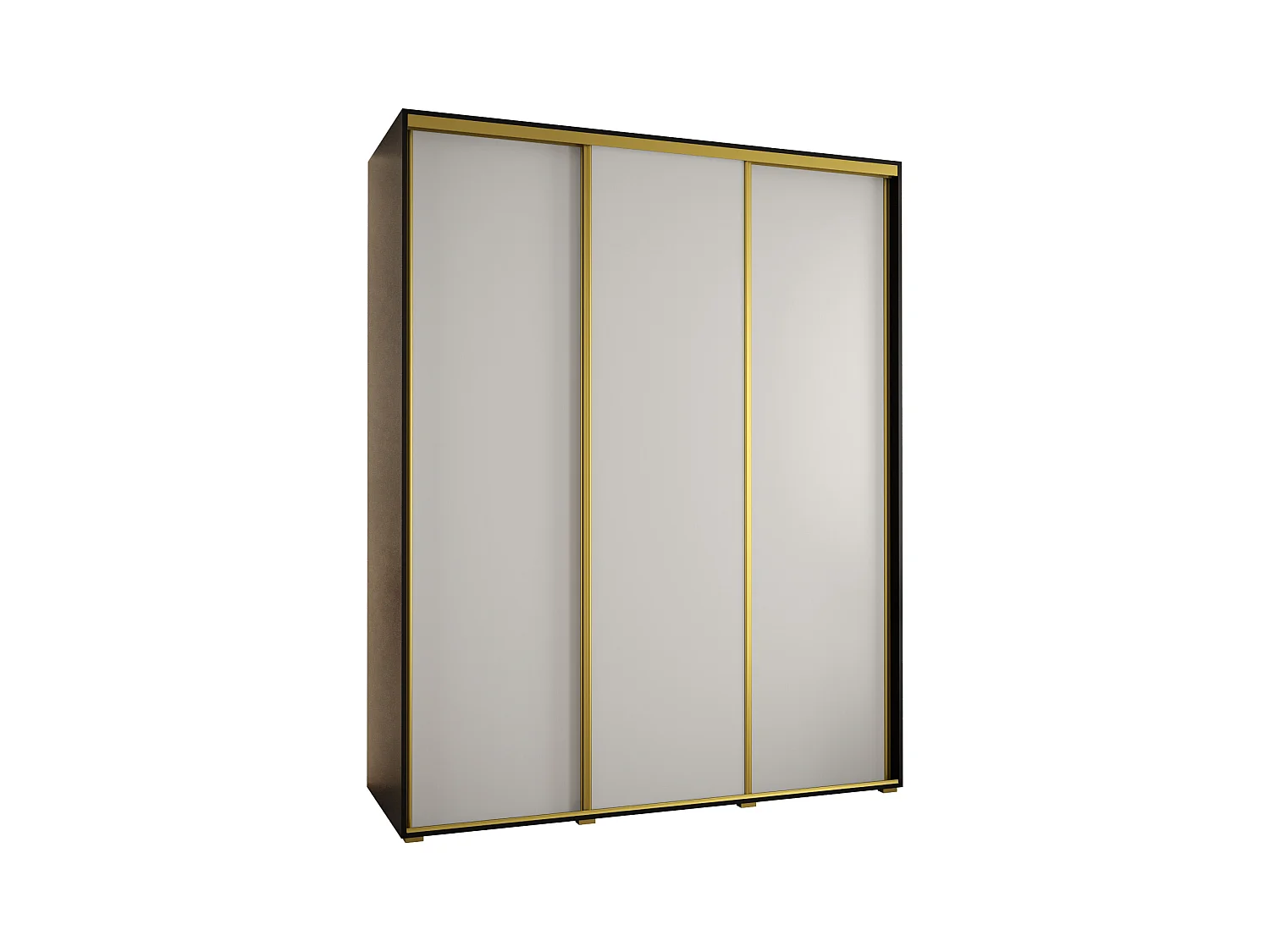 SCHWEBETÜRENSCHRANK DAVOS 1 235,2/190/45 3-türig (Schwarz/Weiß/Gold)