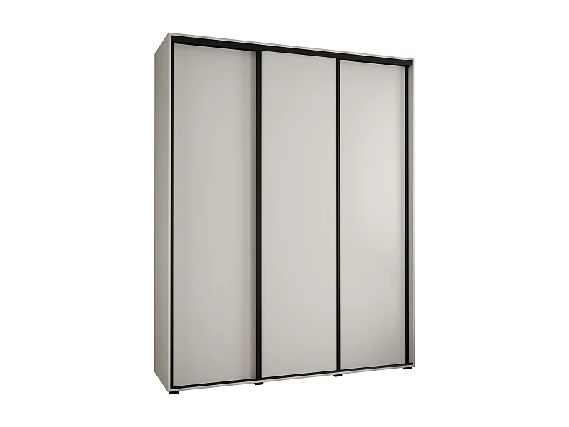 SCHWEBETÜRENSCHRANK DAVOS 1 235,2/200/60 3-türig (Weiß/Weiß/Schwarz)