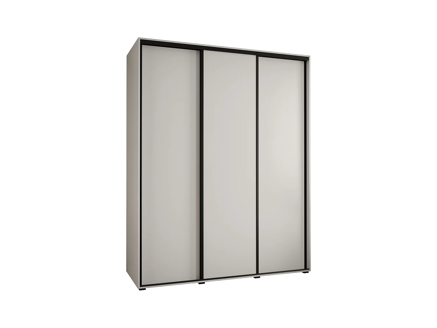 SCHWEBETÜRENSCHRANK DAVOS 1 235,2/190/45 3-türig (Weiß/Weiß/Schwarz)