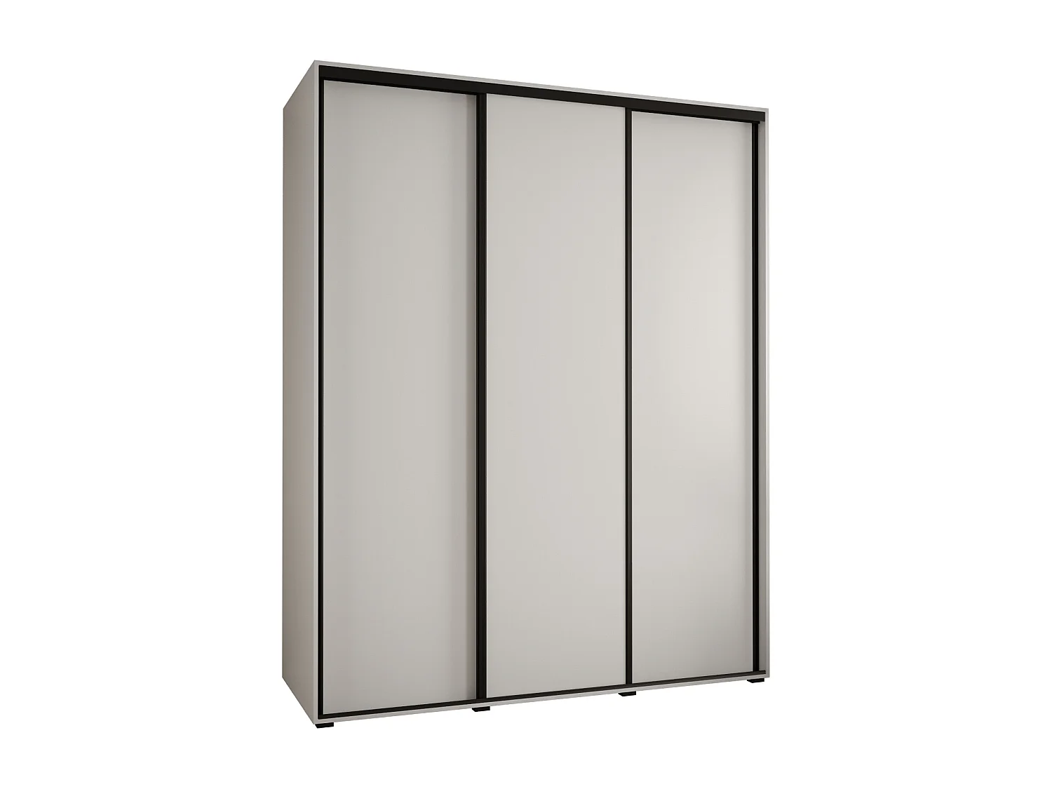 ARMOIRE DAVOS 1 À PORTES COULISSANTES 235,2/190/45 3 portes (Blanc/Blanc/Noir)