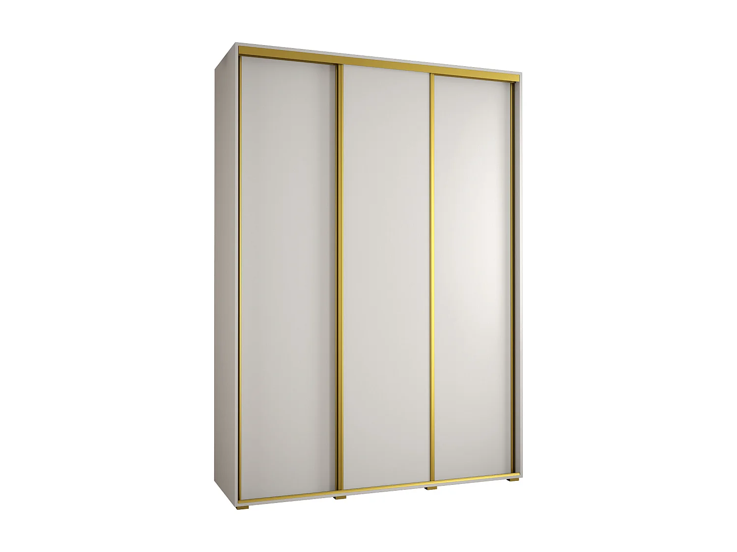 ARMOIRE DAVOS 1 À PORTES COULISSANTES 235,2/170/45 3 portes (Blanc/Blanc/Or)