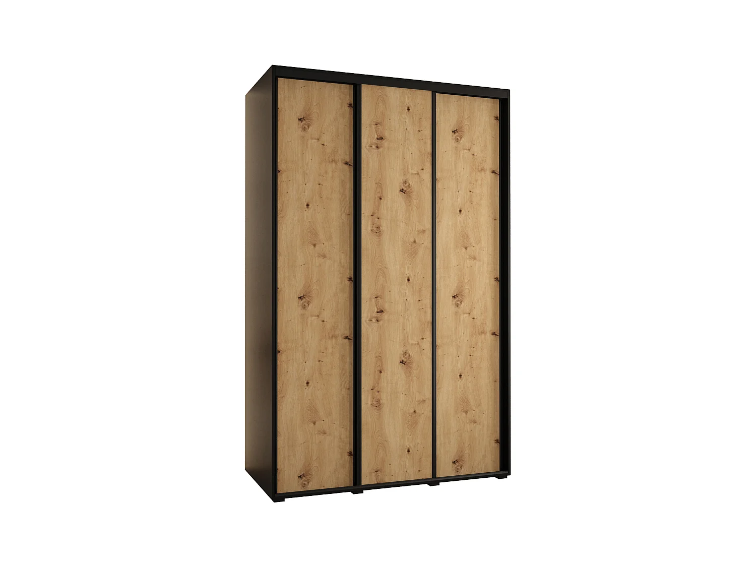 SCHWEBETÜRENSCHRANK DAVOS 1 235,2/160/60 3-türig (Schwarz/Artisan/Schwarz)