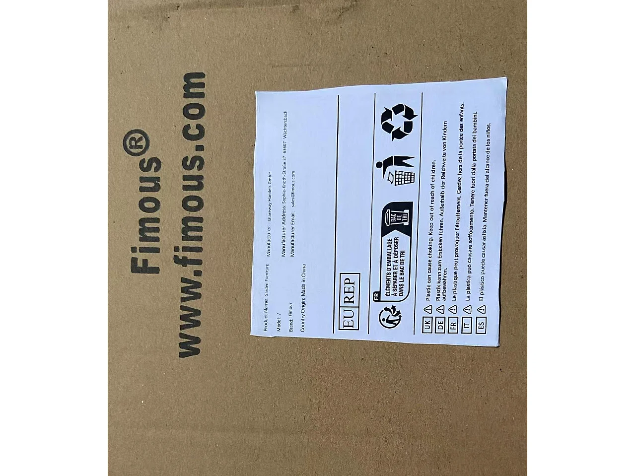 Polyrattan Gartenmöbel Set mit Einstellbare Höhe Esstisch Dunkelgrau 7-Sitzer