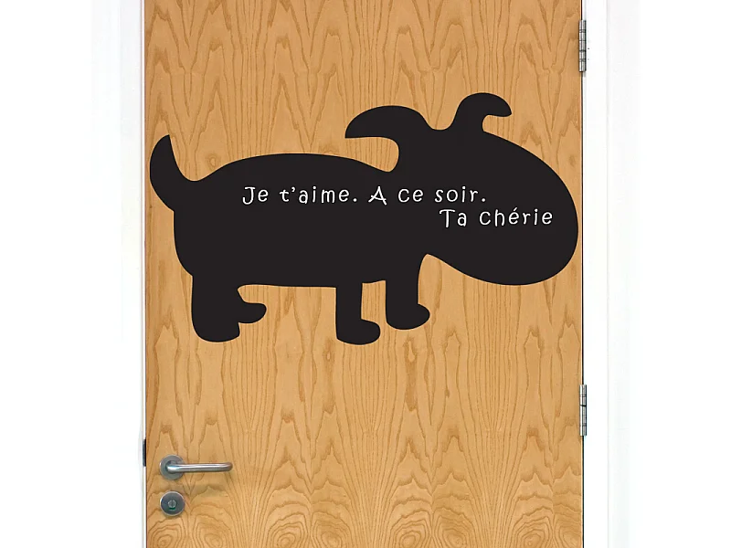 Sticker ardoise tableau noir - stickers muraux adhésif effaçable - CHIEN - 110x175cm