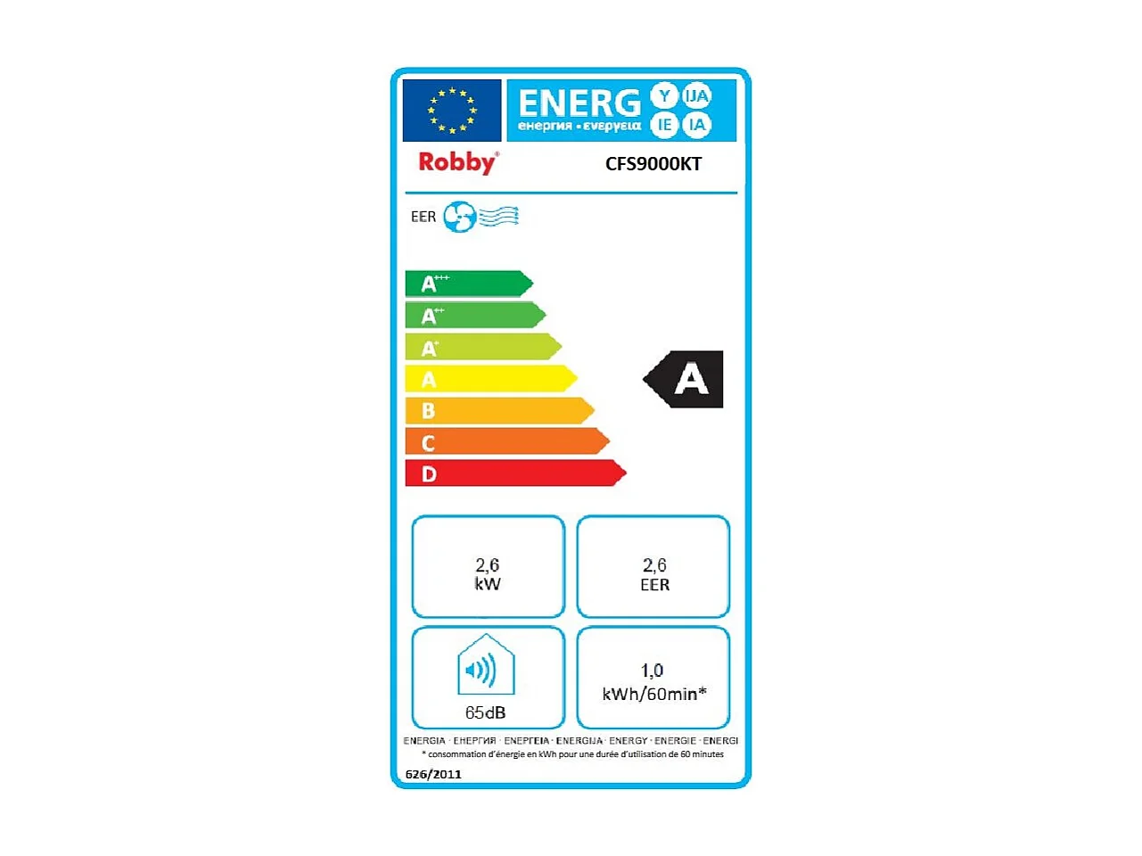 Robby Climatiseur mobile 2600w 26m2 avec kit fenêtre - cfs9000kt