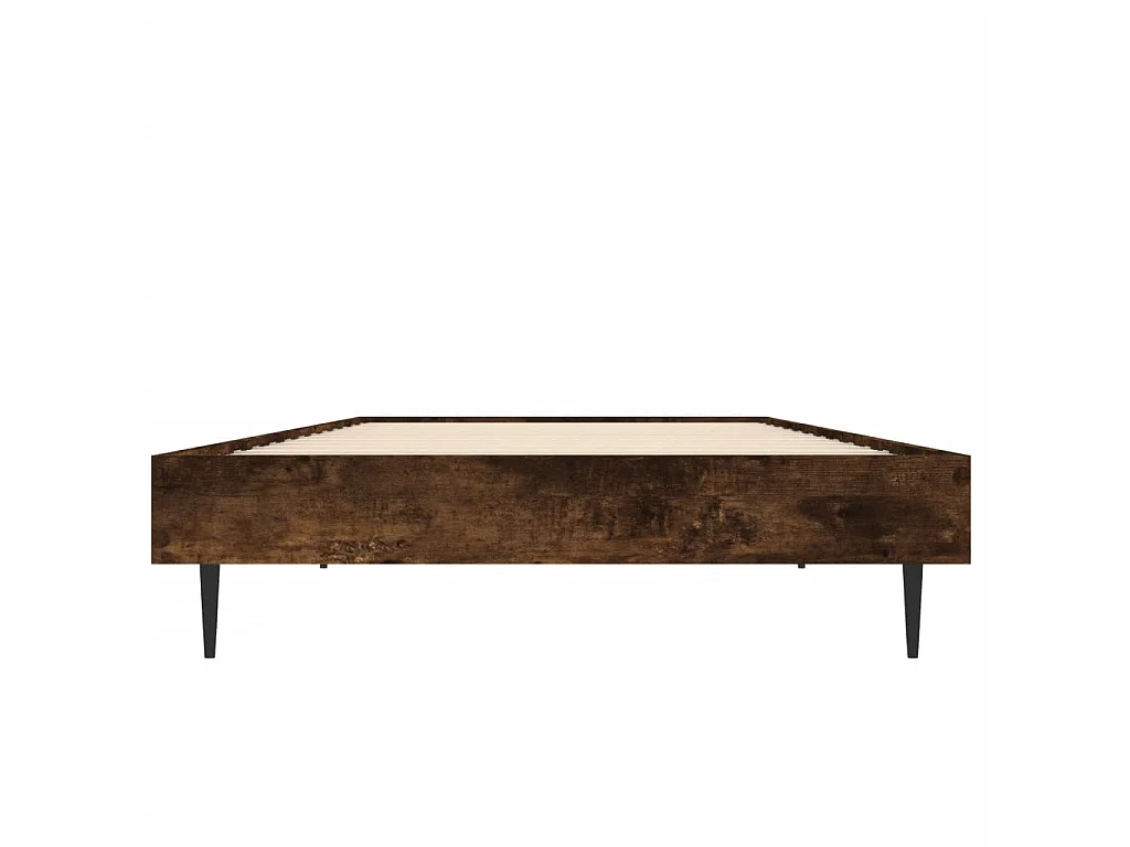 Cadre de lit sans matelas chêne fumé 75x190cm bois d'ingénierie