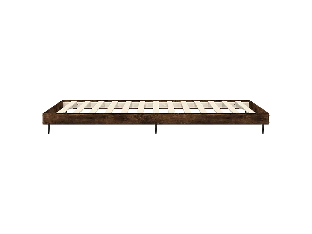 Cadre de lit sans matelas chêne fumé 75x190cm bois d'ingénierie